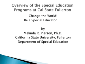 Overview of the Special Education