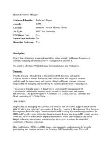 Human Resources Manager Minimum Education: Bachelor's