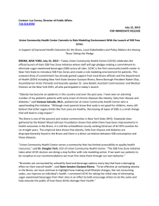 SSB Free Zone Announcement - Union Community Health Center