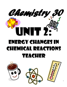 Energy Changes in Chemical Reactions Teacher