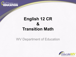 English 12 CR and Transitions Math