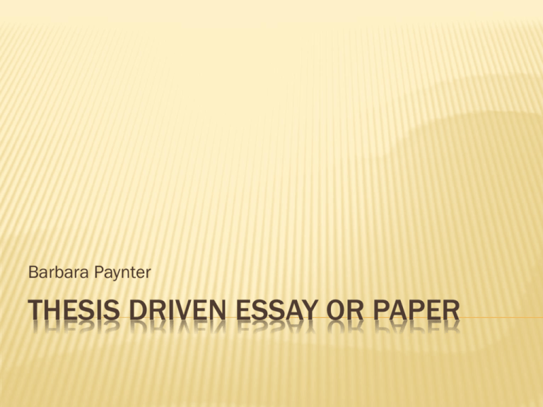 thesis driven meaning