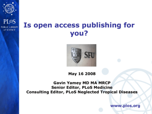 PLoS, open access, new journals