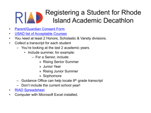 Slide 1 - Rhode Island Academic Decathlon