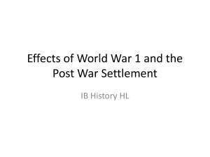 Effects of World War 1 and the Post War Settlement - history11