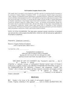 VOF Easement Template