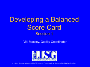 A Road Map to Creating a Balanced Score Card