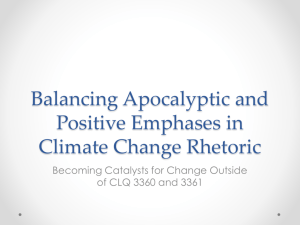 Balancing Apocalyptic and Positive Emphases in Environmental