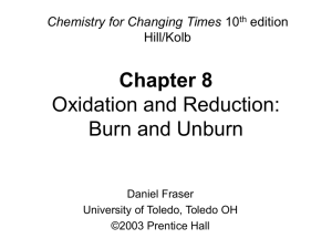 Chapter 8 Oxidation and Reduction: Burn and Unburn