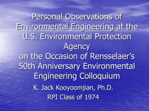 Environmental Engineering at the US Environmental
