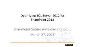 CBTN_SPS_SQLforSP - Hawaii SharePoint User Group