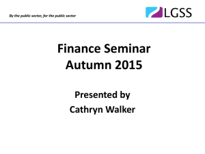 Finance Seminar Autumn 2015 - Northamptonshire County Council