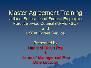 Master Agreement Training