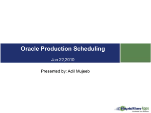 Production Scheduling Integration - Schedule Options