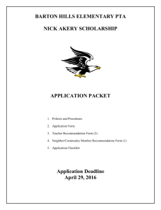 Nick Akery Scholarship Application 2016