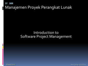Intro to PM - Manajemen Proyek Perangkat Lunak