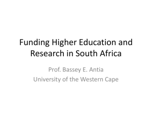 Funding Higher Education and Research in South Africa