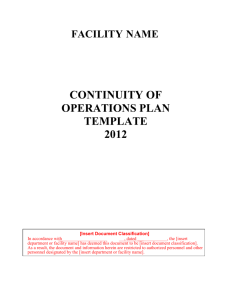 continuity of operations plan template