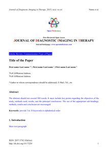 Article Template-2015 - Journal of Diagnostic Imaging in Therapy