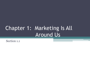 Chapter 1: Marketing Is All Around Us