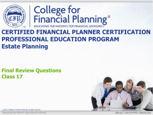 Class 17 Question 17 - College for Financial Planning