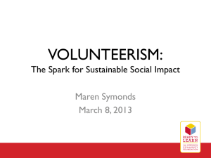 Volunteerism: The Spark for Sustainable Social Impact