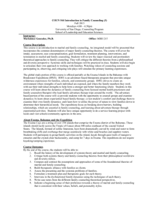 COUN 544 Introduction to Family Counseling (3) Fall 2013 Mondays
