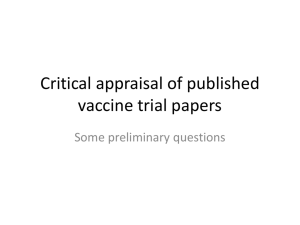 Evaluating published vaccine trial papers