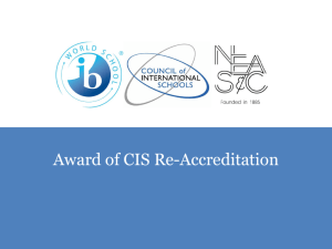 Award of CIS Re-Accreditation - the International School of Belgrade