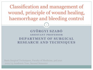 Classification and management of wound, principle of wound