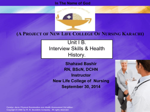 Final interview skills & Health History