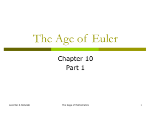 The Age of Euler - The Saga of Mathematics: A Brief History