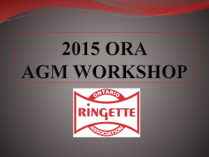 2015 agm workshop - Ontario Ringette Association