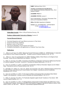 Curiculum Vitae - University of Ibadan