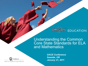 Understanding the Common Core State Standards for ELA and