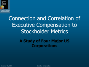 Connection and Correlation of Executive Compensation to
