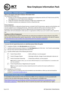 New Employee Information Pack - Jobs ACT