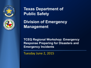Texas Department of Emergency Management Roles and