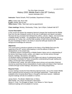 History 2353 Middle East in 20th Century Syllabus