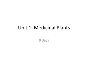 Unit 1: Medicinal Plants - askmrspierce