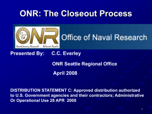 ONR: The Closeout Process