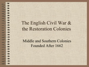 the english civil war & the restoration colonies