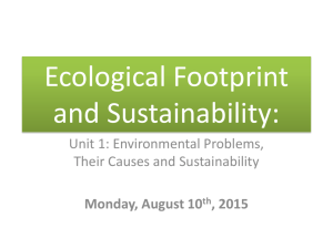 Ecological Footprint & Sustainability