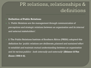 PR relations, relationships & definitions