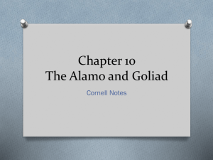 Chapter 10 The Alamo and Goliad