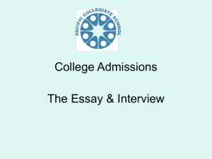 The College Essay - Pacific Collegiate School
