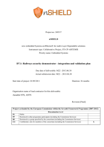 D7.1: Railways security demonstrator - integration and