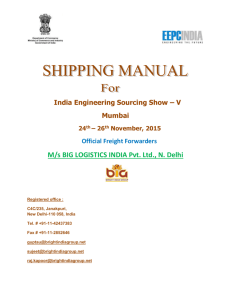 Shipping Manual - Big Logistics