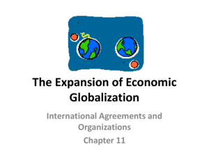 The Expansion of Economic Globalization