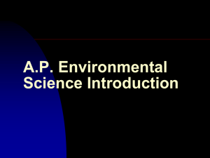 A.P. Environmental Science Introduction